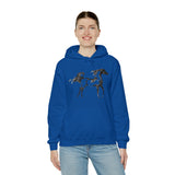 Unisex Heavy Blend™ Hooded Sweatshirt Arabian Horse front Print - AdeleEmbroidery