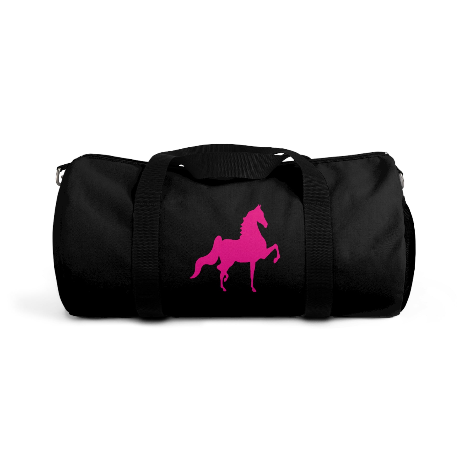 Saddlebred Print Black/Pink  Duffel Bag - AdeleEmbroidery