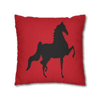 Saddlebred Print Spun Polyester Square Pillow Case RED - AdeleEmbroidery