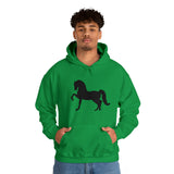 Unisex Heavy Blend™ Hooded Sweatshirt Morgan Horse front Print - AdeleEmbroidery