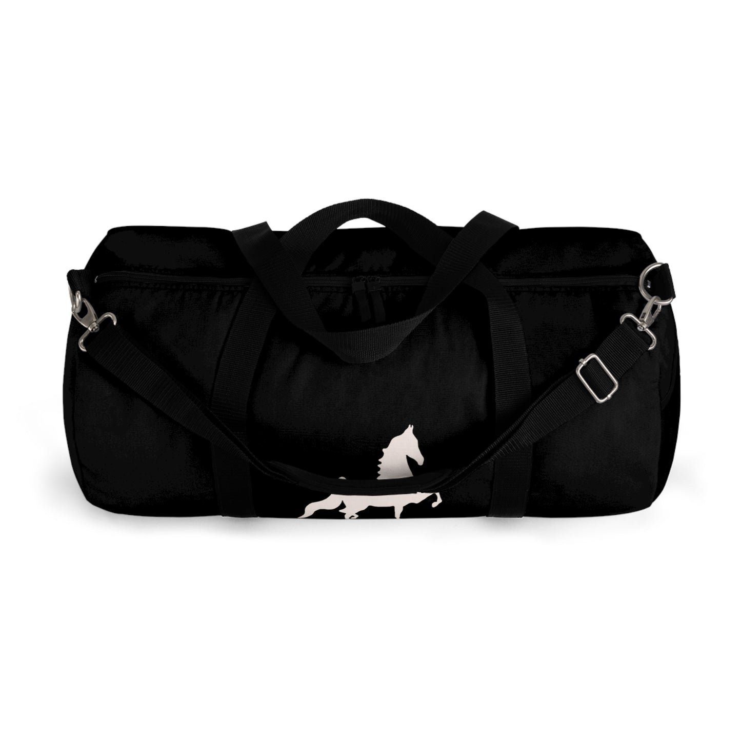 Saddlebred Print Black Duffel Bag - AdeleEmbroidery