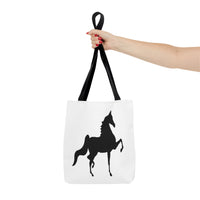 Saddlebred Print Tote Bag- White - AdeleEmbroidery