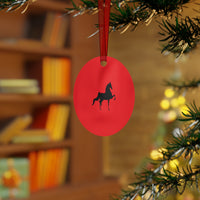 Metal Ornaments Red with Saddlebred Print