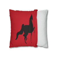 Saddlebred Print Spun Polyester Square Pillow Case RED - AdeleEmbroidery