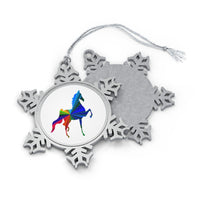 Saddlebred Pewter Snowflake Ornament - AdeleEmbroidery