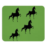 Mousepad Green with Black Saddlebred Print - AdeleEmbroidery