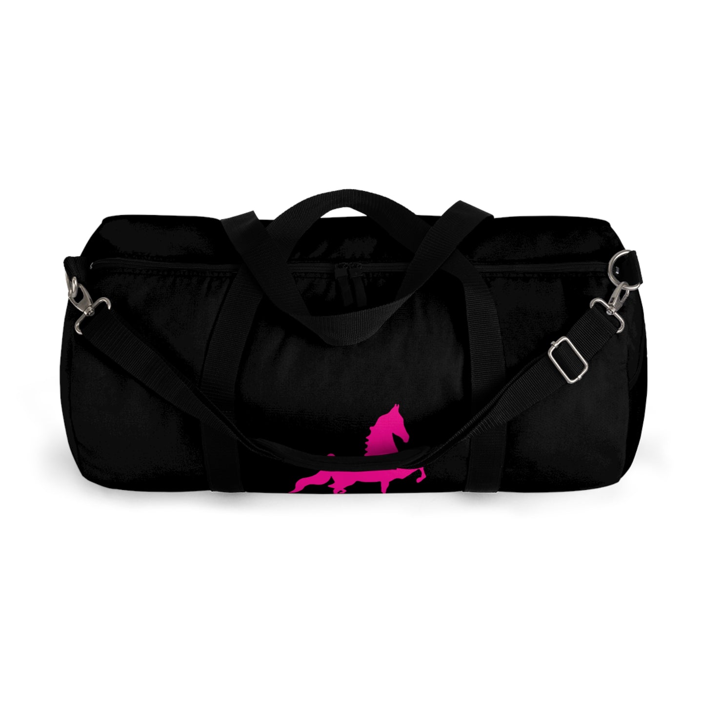 Saddlebred Print Black/Pink  Duffel Bag - AdeleEmbroidery