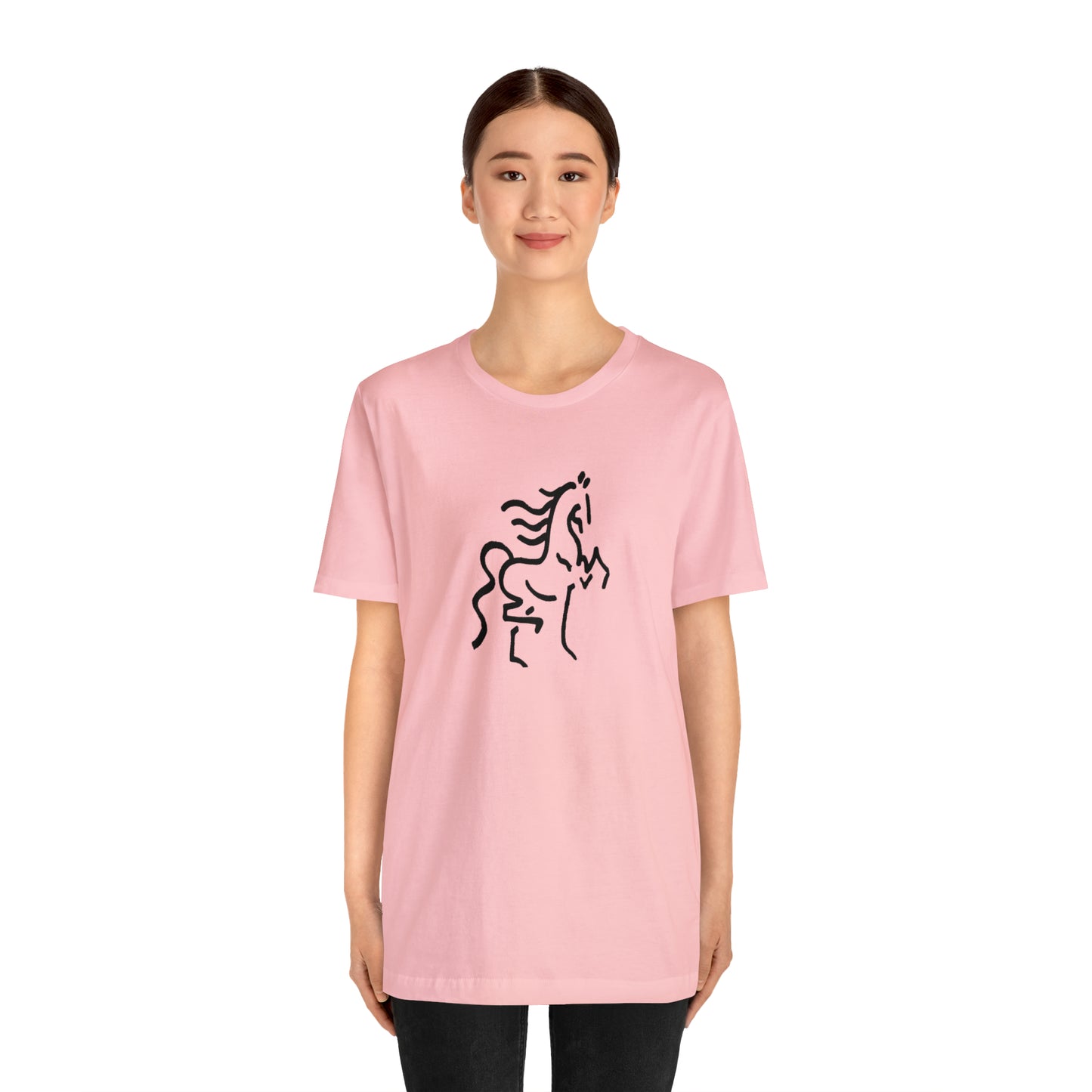 Unisex Jersey Short Sleeve Tee with Horse Print