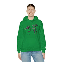 Unisex Heavy Blend™ Hooded Sweatshirt Arabian Horse front Print - AdeleEmbroidery