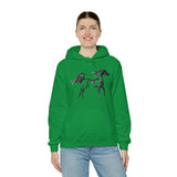 Unisex Heavy Blend™ Hooded Sweatshirt Arabian Horse front Print - AdeleEmbroidery