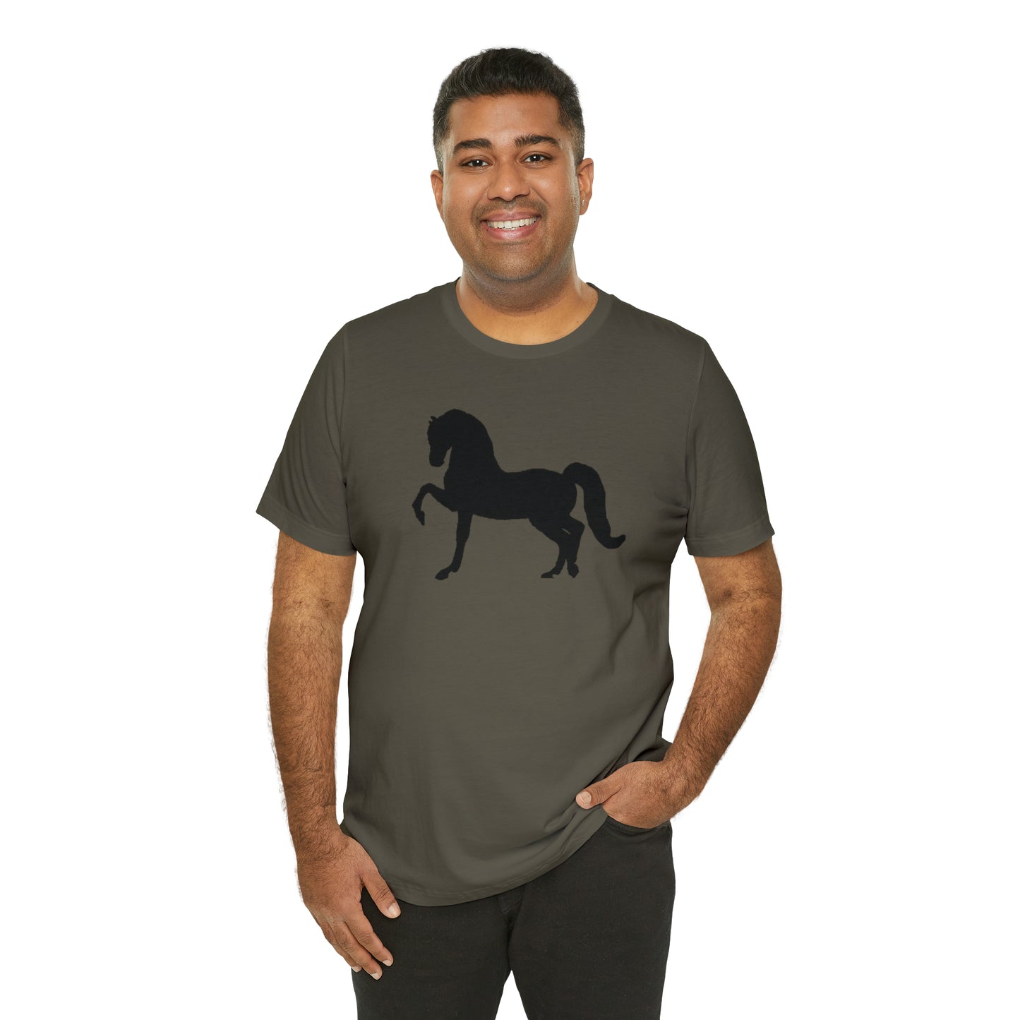 Unisex Jersey Short Sleeve Tee with Front Morgan Horse Print