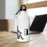 Barrel Racing Print Stainless Steel Water Bottle WHITE - AdeleEmbroidery