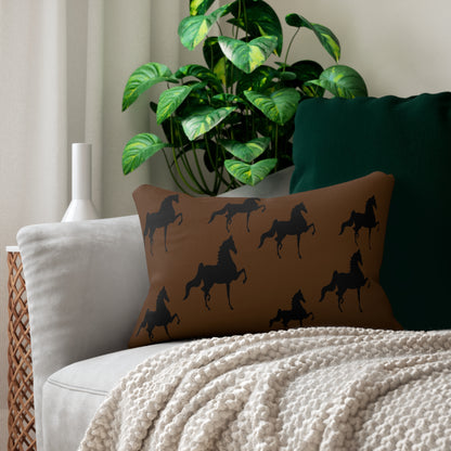 Saddlebred Print Spun Polyester Lumbar Pillow - AdeleEmbroidery