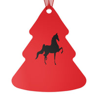 Metal Ornaments Red with Saddlebred Print