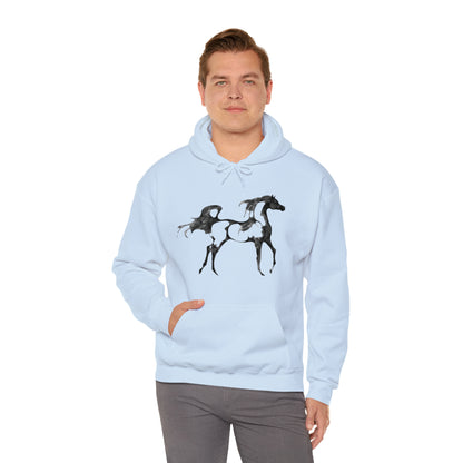 Unisex Heavy Blend™ Hooded Sweatshirt Arabian Horse front Print - AdeleEmbroidery