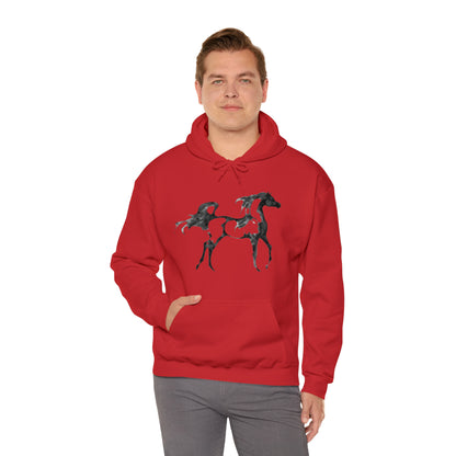 Unisex Heavy Blend™ Hooded Sweatshirt Arabian Horse front Print - AdeleEmbroidery