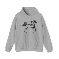 Unisex Heavy Blend™ Hooded Sweatshirt Arabian Horse front Print - AdeleEmbroidery