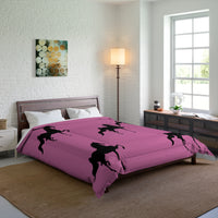 Comforter Pink with Saddlebred Print - AdeleEmbroidery