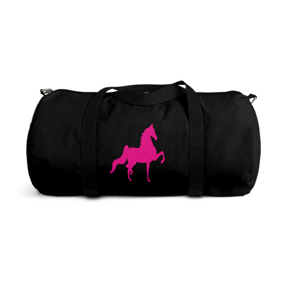 Saddlebred Print Black/Pink  Duffel Bag - AdeleEmbroidery