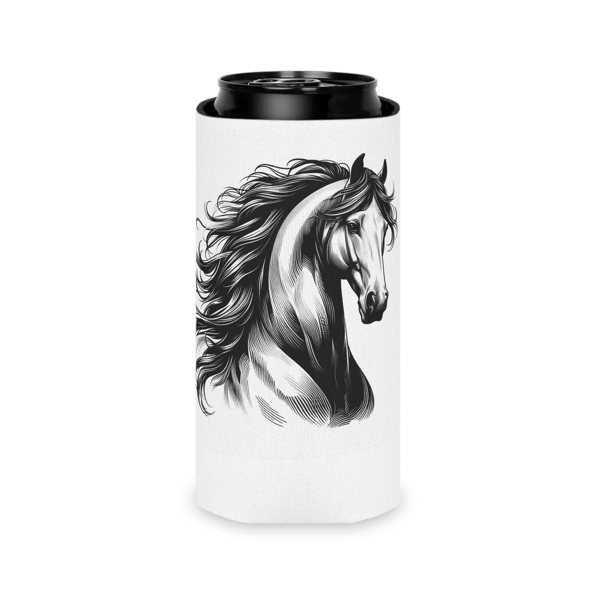 Can Cooler - Stunning Horse Head Design - AdeleEmbroidery
