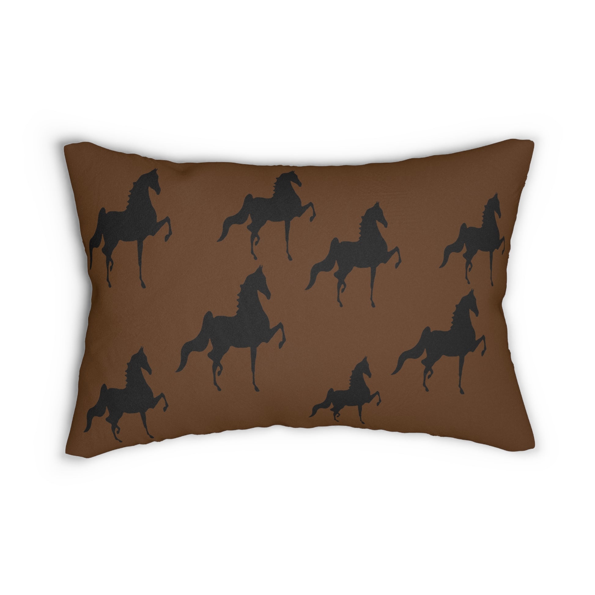 Saddlebred Print Spun Polyester Lumbar Pillow - AdeleEmbroidery