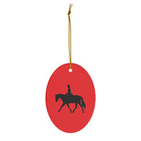 Ceramic Ornaments Red with English Rider - AdeleEmbroidery