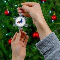 Saddlebred Pewter Snowflake Ornament - AdeleEmbroidery