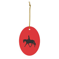 Ceramic Ornaments Red with English Rider - AdeleEmbroidery