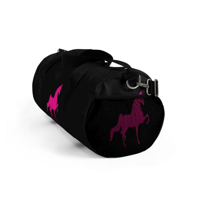 Saddlebred Print Black/Pink  Duffel Bag - AdeleEmbroidery