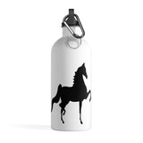 Saddlebred Print Stainless Steel Water Bottle WHITE - AdeleEmbroidery