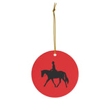 Ceramic Ornaments Red with English Rider - AdeleEmbroidery