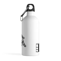 Barrel Racing Print Stainless Steel Water Bottle WHITE - AdeleEmbroidery