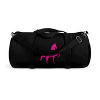 Saddlebred Print Black/Pink  Duffel Bag - AdeleEmbroidery