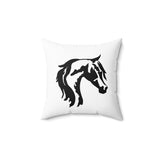 Spun Polyester Square Pillow Horse Head Print - AdeleEmbroidery