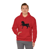 Unisex Heavy Blend™ Hooded Sweatshirt Morgan Horse front Print - AdeleEmbroidery