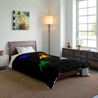 Comforter Black with Multi-Color Saddlebred Print - AdeleEmbroidery