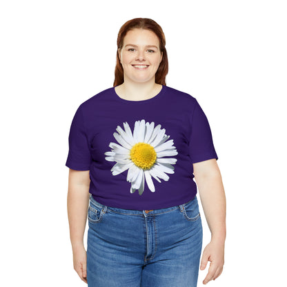 Unisex Jersey Short Sleeve Tee with White Daisy Print