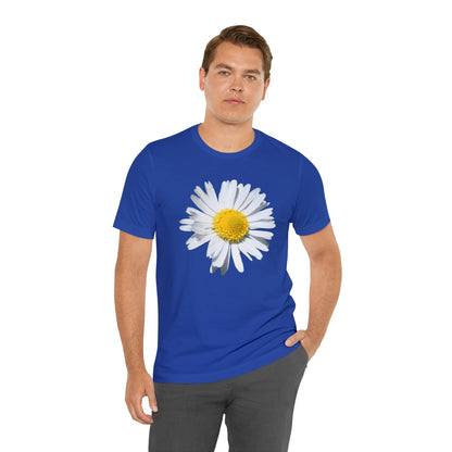 Unisex Jersey Short Sleeve Tee with White Daisy Print