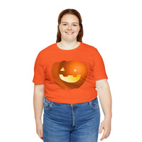 Unisex Jersey Short Sleeve Tee with Pumpkin Print