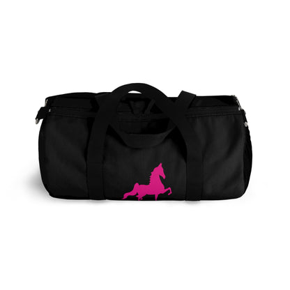 Saddlebred Print Black/Pink  Duffel Bag - AdeleEmbroidery