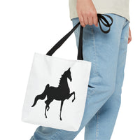 Saddlebred Print Tote Bag- White - AdeleEmbroidery