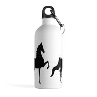 Saddlebred Print Stainless Steel Water Bottle WHITE - AdeleEmbroidery