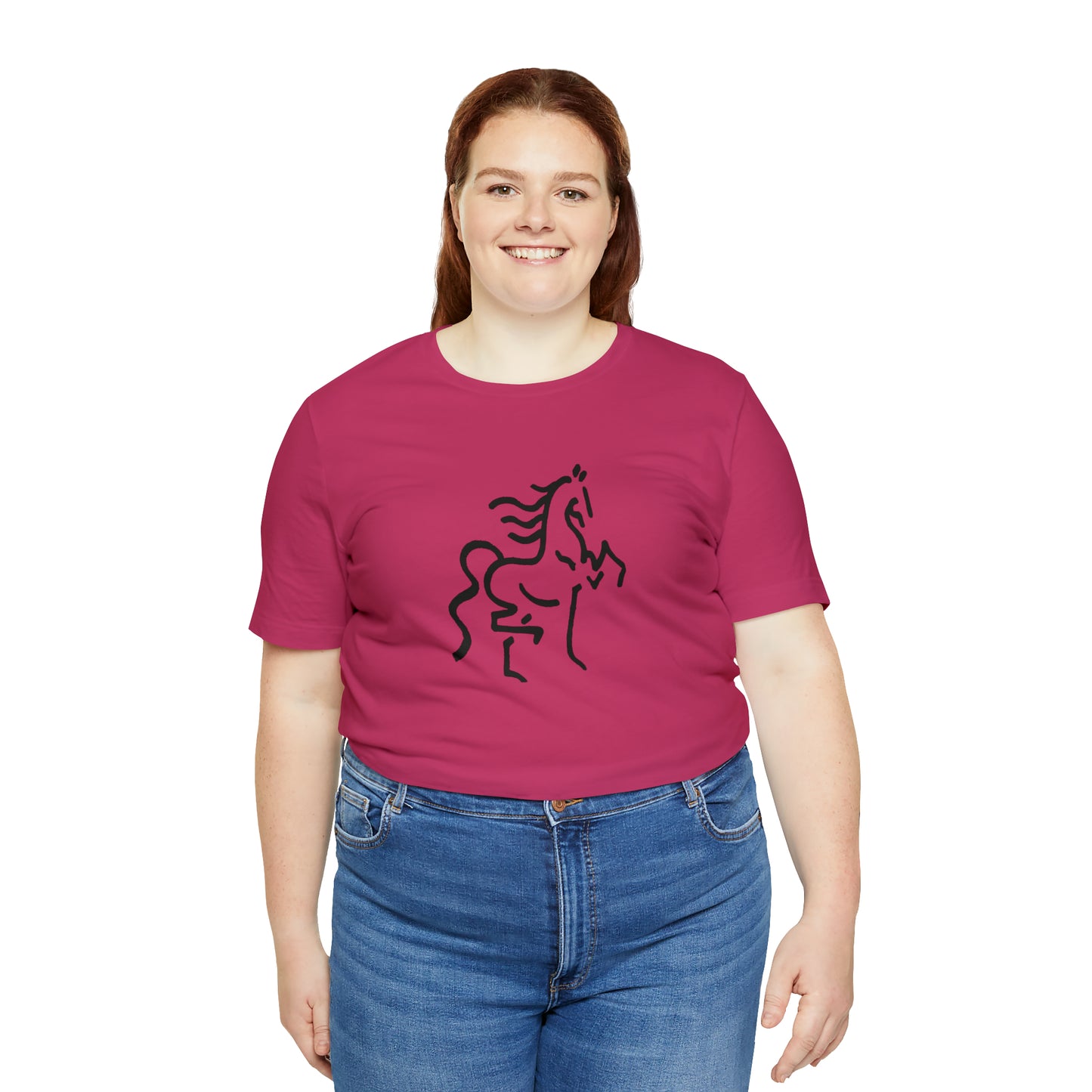 Unisex Jersey Short Sleeve Tee with Horse Print