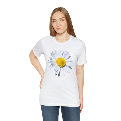 Unisex Jersey Short Sleeve Tee with White Daisy Print