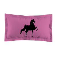 Microfiber Pillow Sham Pink with Saddlebred Print - AdeleEmbroidery