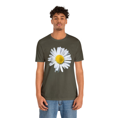 Unisex Jersey Short Sleeve Tee with White Daisy Print