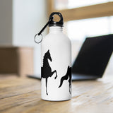 Saddlebred Print Stainless Steel Water Bottle WHITE - AdeleEmbroidery