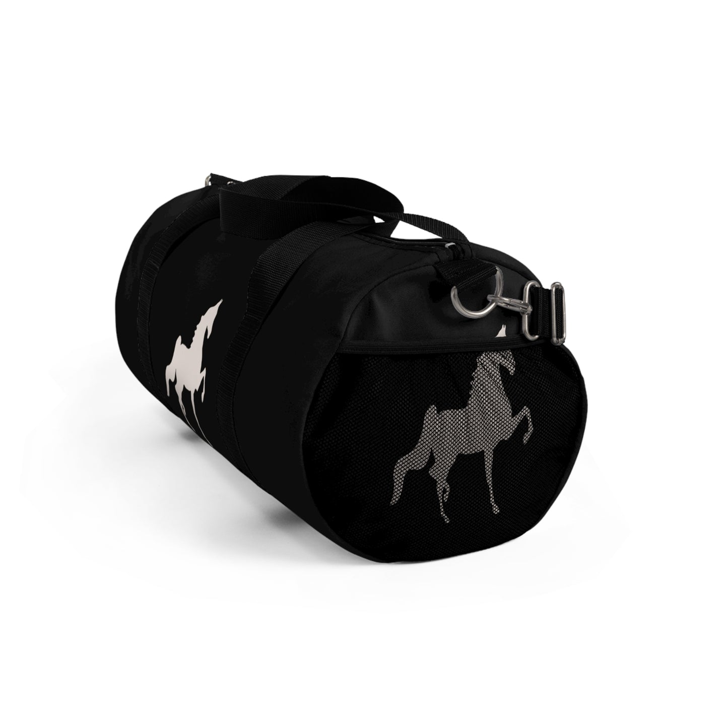 Saddlebred Print Black Duffel Bag - AdeleEmbroidery