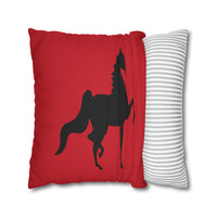 Saddlebred Print Spun Polyester Square Pillow Case RED - AdeleEmbroidery