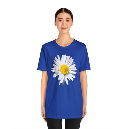 Unisex Jersey Short Sleeve Tee with White Daisy Print